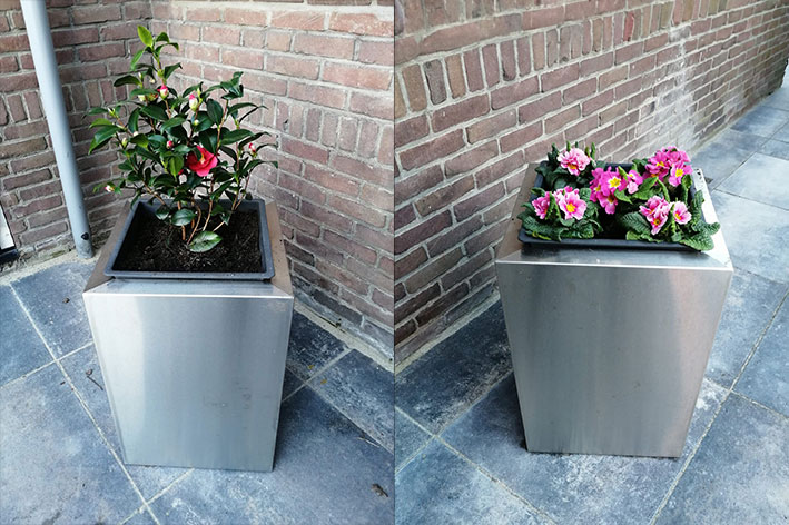 op maat gemaakte bloembakken RVS service