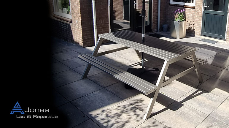 roest vrij staal picknicktafel op maat gemaakt jonas las reparatie